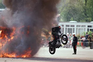 Royal Signals White Helmet Motorcycle Display Team. May 1990