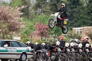 Royal Signals White Helmet Motorcycle Display Team. May 1990
