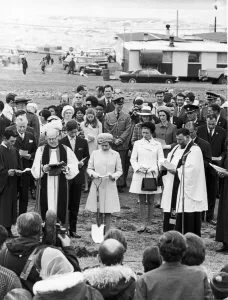 Canadaroyaltour Prints: Royal Tour of Canada. Ceremony to cut the first sod of turf for a new Cathedral