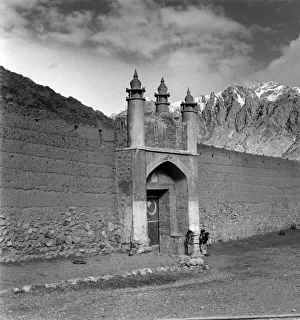 Middle East Prints: Royal Tour of Pakistan - The Khyber Pass: The entrance gate to the village of Landi Hotel