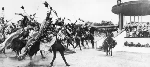 00356 Prints: Royal Tours. The Queen and The Duke of Edinburgh watch 7000 tribesman from Northern