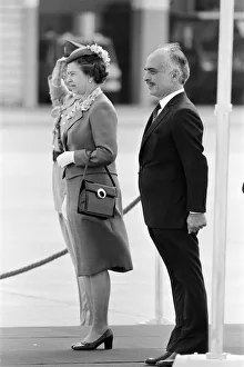 Royal visit to Jordan. Queen Elizabeth II and King Hussein of Jordan. March 1984