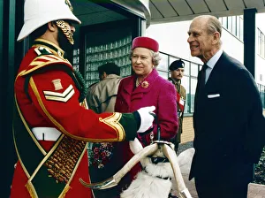01037 Prints: Royal visit, Queen Elizabeth II and Prince Philip visiting the Halla factory, Wales