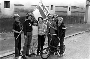 00191 Prints: Royal Wedding Celebrations In Ulster July 1981 Young residents of Ainsworth Avenue