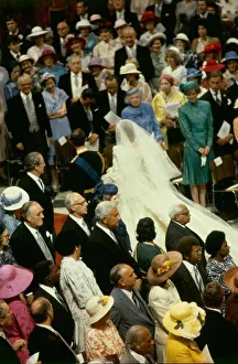 Royal Wedding of Prince Charles & Lady Diana Spencer walking back down the aisle together