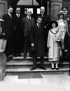 Abdication Prints: Royalty - Edward, Prince of Wales picture outside the Mansion House in Cardiff following