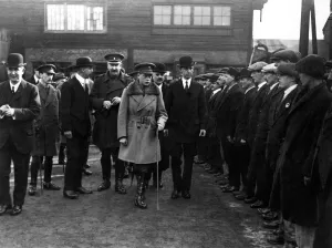 Core18 Prints: Royalty - Edward, Prince of Wales picture during a visit to the Curran Munitions Works in