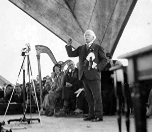 The Rt Hon David Lloyd George at the Urdd Gobaith Eisteddfod at Machynlleth addressing