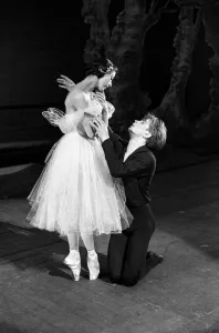 Rudolf Nureyev and Margot Fonteyn seen here during rehearsals at the Royal Ballet Covent
