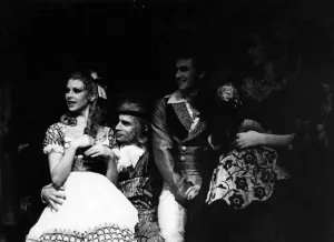 Rudolf Nureyev as The Prince and Jennifer Penney as Clara in nThe Nutcrackeri