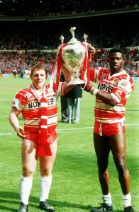 Rugby League Cup Final Wigan v Castleford : Andy Gregory & Martin Offiah