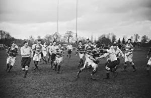 01499 Prints: A rugby team of the Auxiliary Fire Service seen here playing against Beaumont College