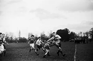 01499 Prints: A rugby team of the Auxiliary Fire Service seen here playing against Beaumont College