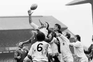 00445 Prints: Rugby Union Five Nations International match at Twickenham. England 9 v Wales 8