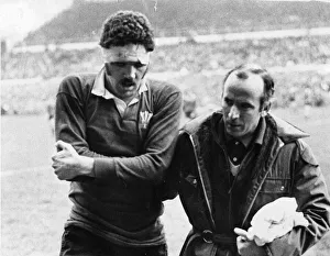Rugby - Wales v France - March 1972 - Mervyn Davies being led off the pitch with a injury