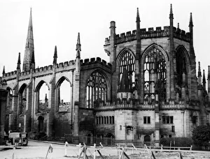 Gothic Prints: The ruins of Coventry Cathedral, also known as St Michaels Cathedral, West Midlands
