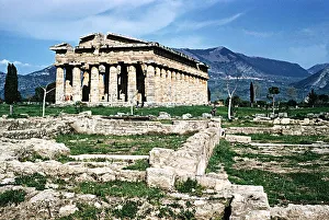 Core78 Prints: Ruins of Greek temple of Neptune at Paestum 40 kilometres South of Salerno Italy
