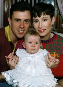 Runner Tom McKean at home with his wife Yvonne and baby daughter Rachel athletics