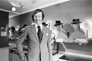Suits Prints: Rupert Lycett Green seen here modelling the latest menswear at Blades