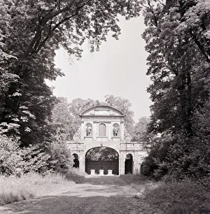 Forest Prints: a rural scene 1963 showing a garden folly britain british england english 1960s