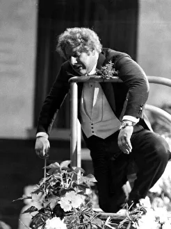 Russian born British actor Peter Ustinov making his debut as a conductor yesterday during