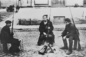 Civil Unrest Prints: Russian Revolution. Red Guards in the street, Petrograd. October 1917