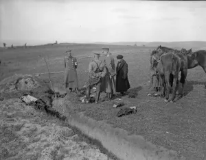 Russian Army Prints: Russians at the graveside of an Austrian officer after the Battle of Lemberg