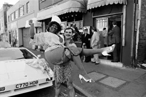 Rustie Lee with Tarzan aka Dave Hardman at the opening of her new restaurant in Hurst