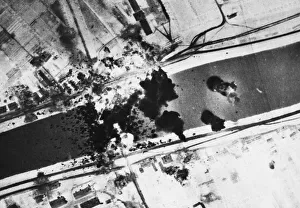 S. A. A. F. Marauders bomb Adige river bridge during the Second World War