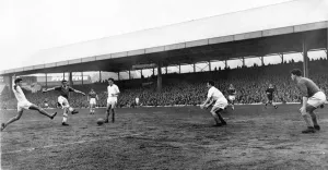 Strike Prints: s Brian Walsh sends in a low drive which puts the visitors three goals up at the Vetch