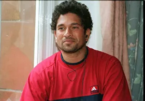 Core59 Prints: Sachin Tendulkar Indian opening batsman June 1999 in his hotel room before