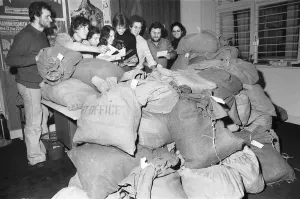Sacks of postal applications for Rolling Stones forthcoming concerts being ploughed