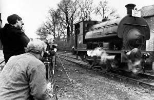 Photographers Prints: Saddle tank steam locomotive called Rocket on its last journey through Courtaulds