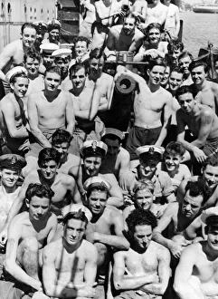 Safely back in harbour, the crew of a British submarine which had endured a 14-hour