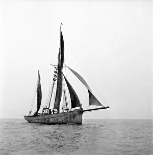 00013 Prints: Sailors and cadets of the under 21 sailing club seen here aboard the Brixham fishing