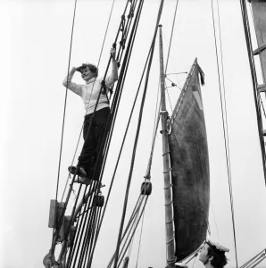 Sailors and cadets of the under 21 sailing club seen here aboard the Brixham fishing