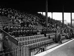 00574 Prints: Sailors of the Yugoslavian navy seen here at the Valley ground to watch the match between