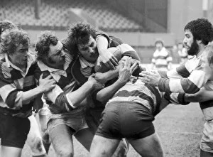 Saints Luke College v International XV 22nd March 1978. Bending a few arms