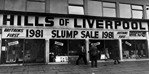 Sales Prints: Sales at Hills of Liverpool, Moss Street. 4th March 1981
