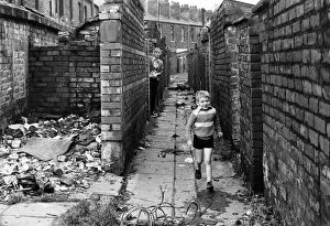Images Dated 4th October 1974: Salford has the 'worst slums in Europe': Five year old Jeffrey Slean '