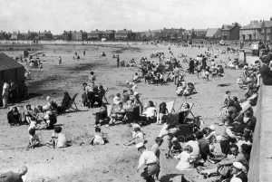 Sand Prints: Saltcoats beach in Scotland was once the ideal holiday destination