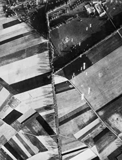 A salvo of 25 bombs launched from RAF bombers against a convoy of enemy mechanical