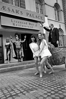 Stunt Prints: Sam Mason, landlord of the new Caesars Palace pub at Belle Vue arrived for