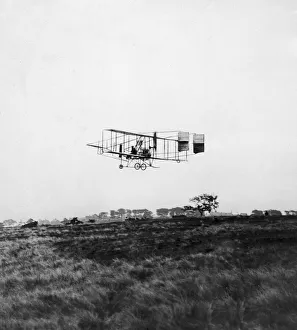 Pioneer Prints: Samuel Franklin Cody at the controls of his machine shortly after leaving Bangley Barn