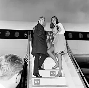 Images Dated 18th July 2014: Sandie Shaw singer and Adam Faith leaving Heathrow, London to go to Rome