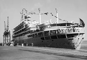 00093 Prints: The Santa Maria in Dock. The ship was later hi-jacked by pirates in January