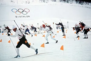 Sapporo Winter Olympics February 1972 Biathalon relay start