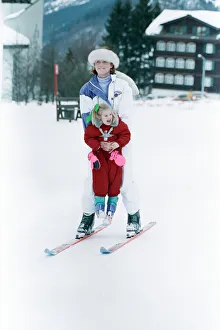 Sarah, The Duchess of York on holiday in Klosters with her daughter Princess Beatrice