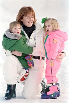 01506 Prints: Sarah, The Duchess of York on holiday in Klosters with her daughters Princess Eugenie