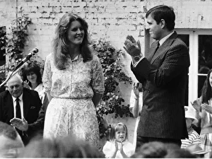 00127 Prints: Sarah Ferguson Duchess of York with Prince Andrew July 1986